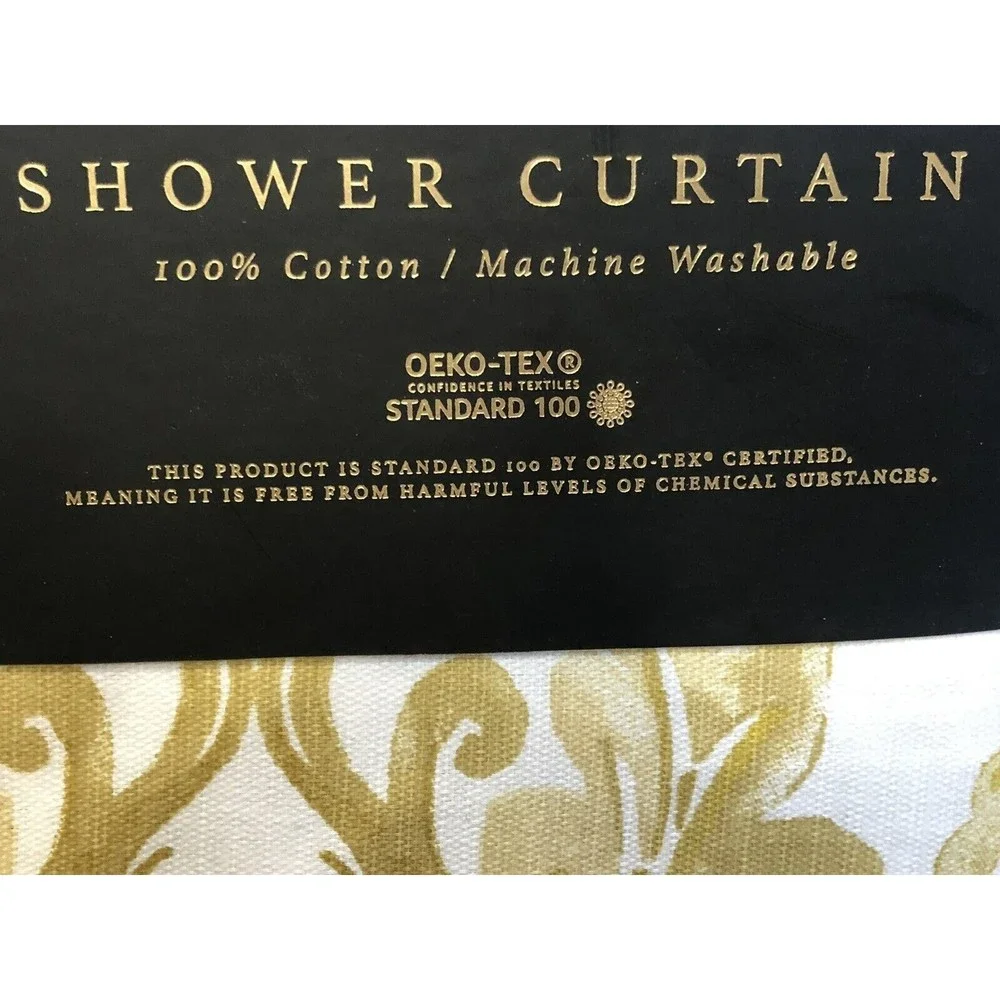 New Envogue Designer Shower Curtain Paisley Medallion Pattern Yellow